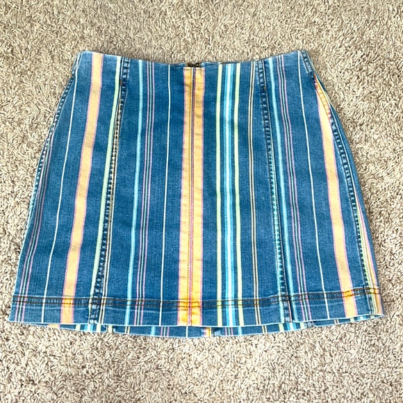 wild fable Dresses & Skirts - Wild Fable jean skirt with colored lines